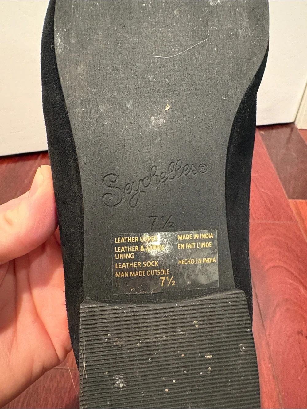 Seychelles Suede Between Us Flat Mules Black Suede Women’s Size 7.5 Leather - Picture 6 of 8